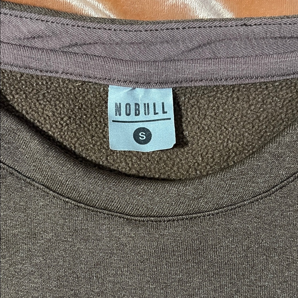 NOBULL Women’s Brown Crew Sweatshirt with Shoulder Logo - Picture 4 of 5